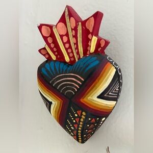 Oaxacan Copal Hand-Painted Wall Art - about 3 inches